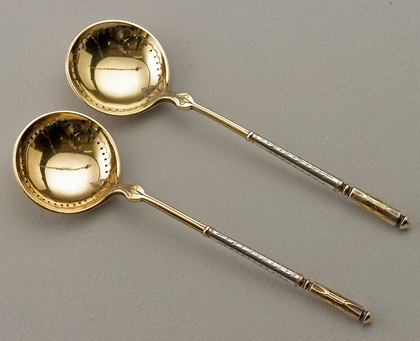 Norwegian Silver Caviar Spoons ((Set of 2) - J Tostrup 